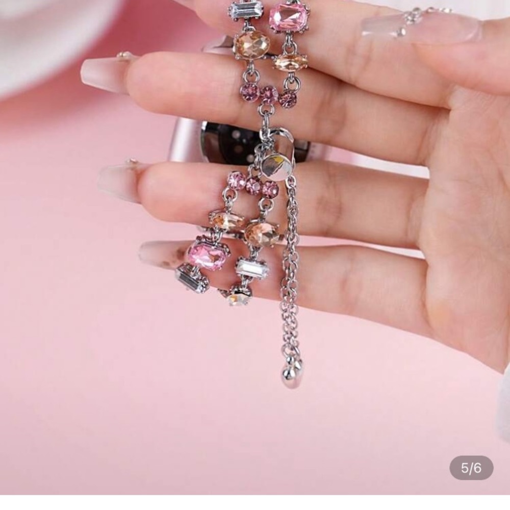 Elegant Pink and Silver Women's Bracelet